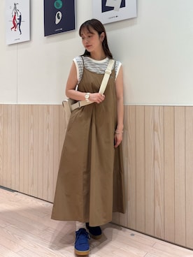 「LACOSTE（ラコステ）のアイテム（Tシャツ/カットソー）」を使った、horiさん（レディース・154cm）の夏コーディネート
