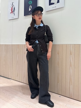 「アイテム（ポロシャツ）」を使った、horiさん（レディース・154cm）の秋コーディネート