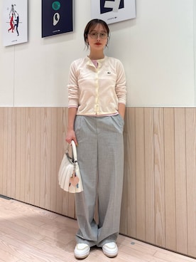 「LACOSTE（ラコステ）のアイテム（バッグ）」を使った、horiさん（レディース・154cm）の春コーディネート