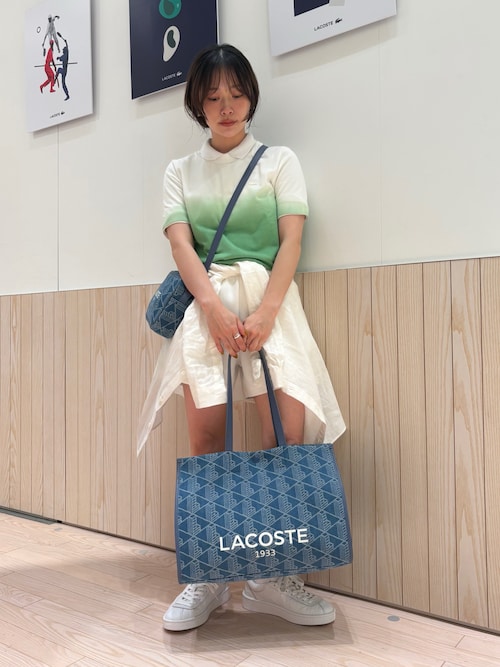 国内配送★LACOSTE★ジャカードデニムミニバッグ ラコステ LACOSTE ネオクロックシーズナル ジャカードデニムミニ