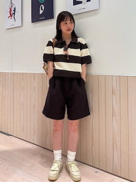 「LACOSTE（ラコステ）のアイテム」を使った、horiさん（レディース・154cm）の夏コーディネート