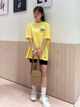 「LACOSTE（ラコステ）のアイテム」を使った、horiさん（レディース・154cm）の春コーディネート