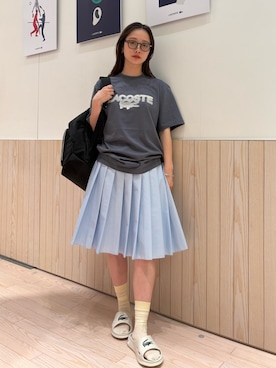 「LACOSTE（ラコステ）のアイテム」を使った、horiさん（レディース・154cm）の夏コーディネート