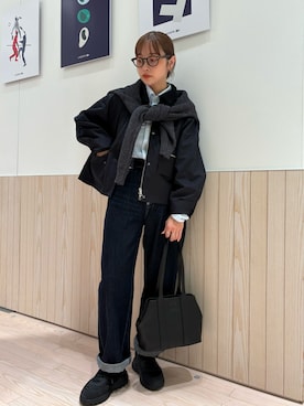 「LACOSTE（ラコステ）のアイテム（ニット/セーター）」を使った、horiさん（レディース・154cm）の秋コーディネート