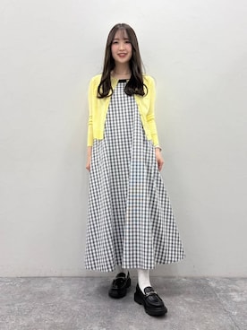 「ORiental TRaffic（オリエンタルトラフィック）のビット モチーフ 厚底 ローファー /61108（ローファー、ブラック系）」を使った、sakiさん（162cm）の春コーディネート