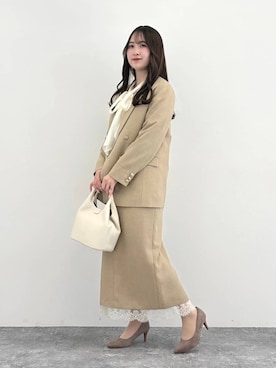 「ORiental TRaffic（オリエンタルトラフィック）の跳べるパンプス ポインテッドトゥヒール R-3201（パンプス、グレー系）」を使った、sakiさん（162cm）の春コーディネート