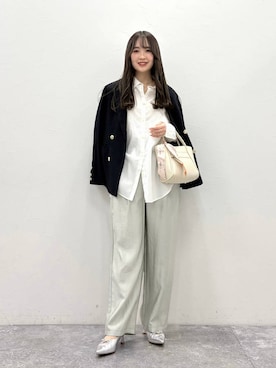 「ORiental TRaffic（オリエンタルトラフィック）のカット デザイン ストラップ パンプス /61114（パンプス、シルバー系）」を使った、sakiさん（162cm）の春コーディネート