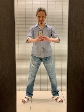 「EDWIN（エドウィン）のアイテム」を使った、健弘(U)さん（メンズ・169cm）の夏コーディネート
