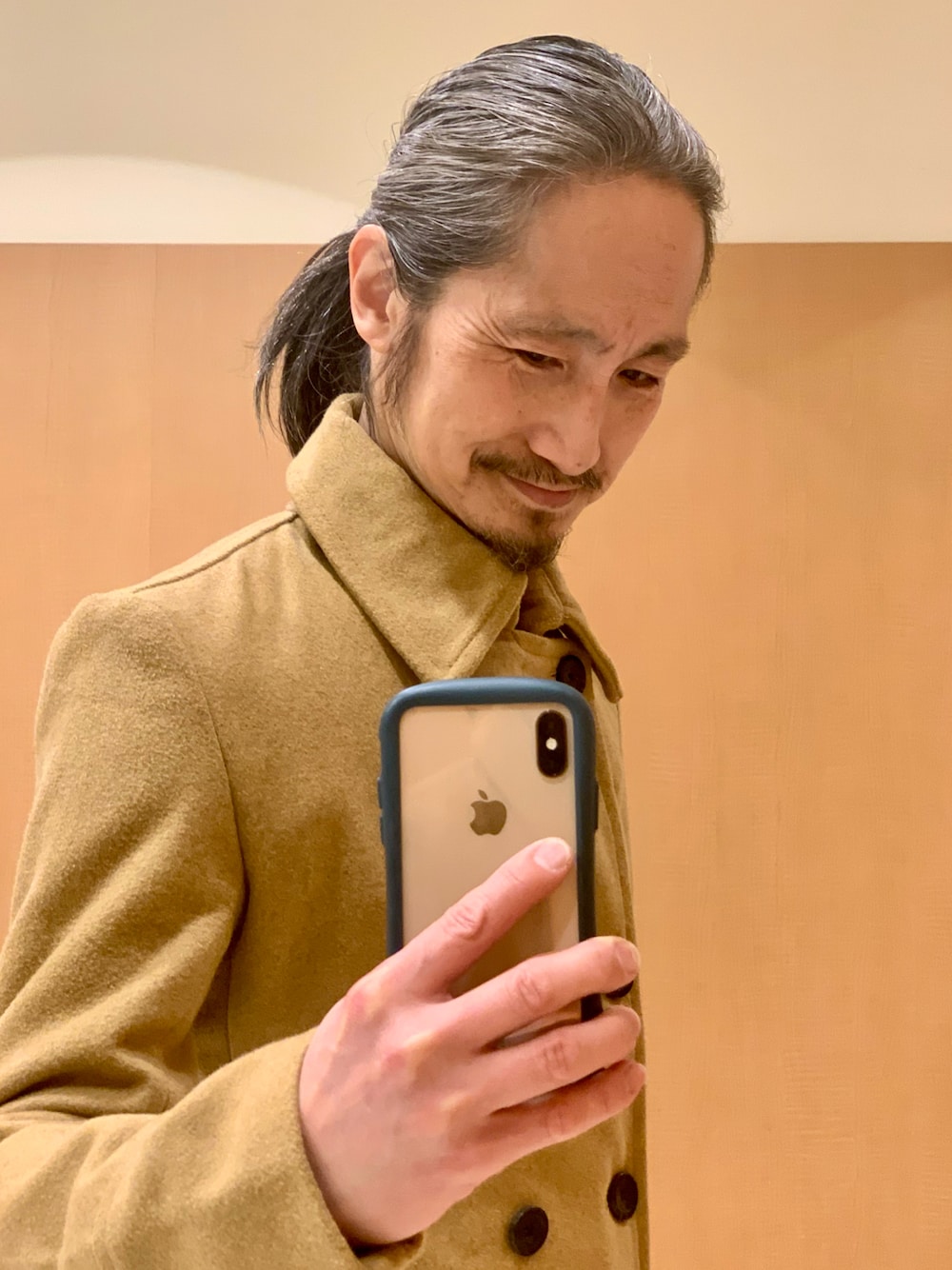 「improvesのアイテム（ピーコート、その他）」を使った、健弘(U)さん（メンズ・169cm）の春コーディネートの1枚目の写真