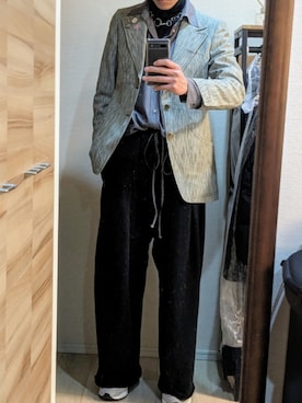 「SHINYAKOZUKA（シンヤコヅカ）のアイテム（スウェットパンツ）」を使った、taichiiii_fsさん（メンズ・183cm）の春コーディネート