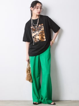 「CHIC STYLE（シックスタイル）のアイテム（パンツ）」を使った、ZOZO_SMILELAND_STAFFさん（レディース・163cm）の春コーディネート