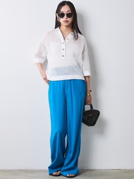 「CHIC STYLE（シックスタイル）のアイテム（パンツ）」を使った、ZOZO_SMILELAND_STAFFさん（レディース・163cm）の春コーディネート