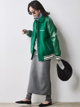 「アイテム（スタジャン）」を使った、ZOZO_SMILELAND_STAFFさん（レディース・163cm）の秋コーディネート