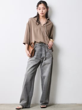 「CHIC STYLE（シックスタイル）のアイテム（パンツ）」を使った、ZOZO_SMILELAND_STAFFさん（レディース・163cm）の春コーディネート