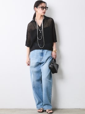 「CHIC STYLE（シックスタイル）のアイテム（パンツ）」を使った、ZOZO_SMILELAND_STAFFさん（レディース・163cm）の春コーディネート