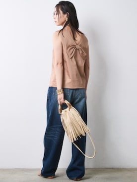 「CHIC STYLE（シックスタイル）のアイテム（パンツ）」を使った、ZOZO_SMILELAND_STAFFさん（レディース・163cm）の春コーディネート