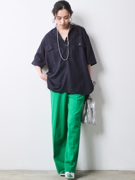 「CHIC STYLE（シックスタイル）のアイテム（パンツ）」を使った、ZOZO_SMILELAND_STAFFさん（レディース・163cm）の春コーディネート