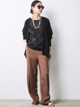 「CHIC STYLE（シックスタイル）のアイテム（パンツ）」を使った、ZOZO_SMILELAND_STAFFさん（レディース・163cm）の春コーディネート