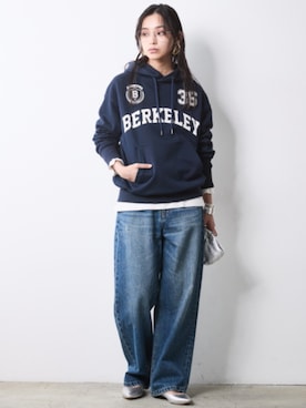 「CHIC STYLE（シックスタイル）の綿100％ワイドストレートデニムパンツ＜大きいサイズ有＞シックスタイル（その他パンツ、ブルー系）」を使った、ZOZO_SMILELAND_STAFFさん（レディース・163cm）の秋コーディネート