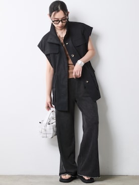 「CHIC STYLE（シックスタイル）のアイテム（パンツ）」を使った、ZOZO_SMILELAND_STAFFさん（レディース・163cm）の春コーディネート