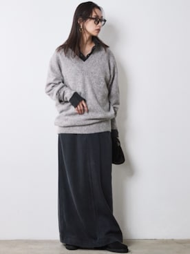 「アイテム（デニムスカート）」を使った、ZOZO_SMILELAND_STAFFさん（レディース・163cm）の秋コーディネート