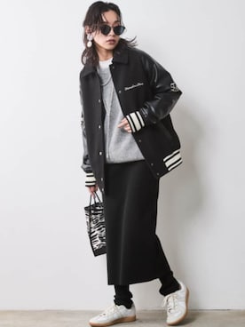 「アイテム（スタジャン）」を使った、ZOZO_SMILELAND_STAFFさん（レディース・163cm）の秋コーディネート