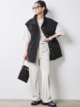 「CHIC STYLE（シックスタイル）のアイテム（パンツ）」を使った、ZOZO_SMILELAND_STAFFさん（レディース・163cm）の春コーディネート