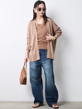 「CHIC STYLE（シックスタイル）のアイテム（パンツ）」を使った、ZOZO_SMILELAND_STAFFさん（レディース・163cm）の春コーディネート