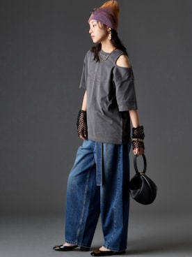 「GEVS.（ジェイヴィス）のアイテム（パンツ）」を使った、ZOZO_SMILELAND_STAFFさん（レディース・163cm）の春コーディネート