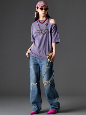 「GEVS.（ジェイヴィス）のアイテム（パンツ）」を使った、ZOZO_SMILELAND_STAFFさん（レディース・163cm）の春コーディネート