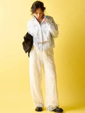 「GEVS.（ジェイヴィス）のアイテム（パンツ）」を使った、ZOZO_SMILELAND_STAFFさん（レディース・163cm）の春コーディネート