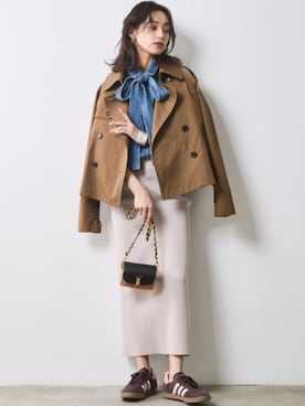 「アイテム（トレンチコート）」を使った、ZOZO_SMILELAND_STAFFさん（レディース・163cm）の秋コーディネート