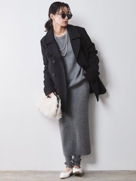 「アイテム（ピーコート）」を使った、ZOZO_SMILELAND_STAFFさん（レディース・163cm）の秋コーディネート