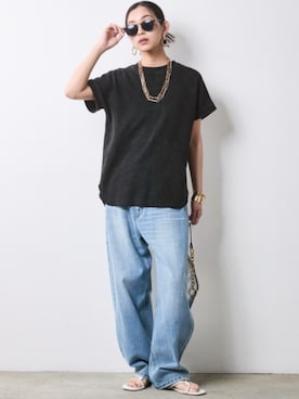 「CHIC STYLE（シックスタイル）のアイテム（パンツ）」を使った、ZOZO_SMILELAND_STAFFさん（レディース・163cm）の春コーディネート