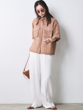 「CHIC STYLE（シックスタイル）のアイテム（パンツ）」を使った、ZOZO_SMILELAND_STAFFさん（レディース・163cm）の春コーディネート