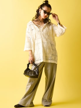 「GEVS.（ジェイヴィス）のアイテム（パンツ）」を使った、ZOZO_SMILELAND_STAFFさん（レディース・163cm）の春コーディネート