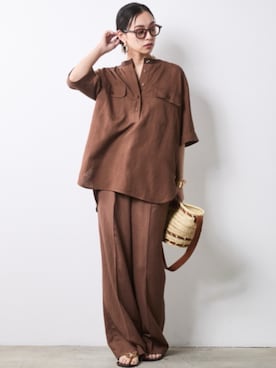 「CHIC STYLE（シックスタイル）のアイテム（パンツ）」を使った、ZOZO_SMILELAND_STAFFさん（レディース・163cm）の春コーディネート