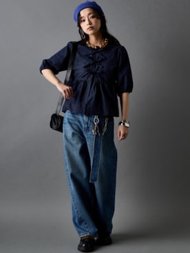 「GEVS.（ジェイヴィス）のアイテム（パンツ）」を使った、ZOZO_SMILELAND_STAFFさん（レディース・163cm）の春コーディネート