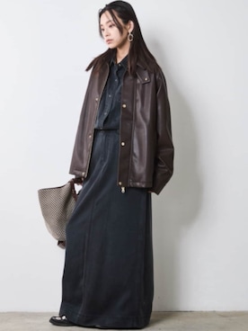 「アイテム（デニムスカート）」を使った、ZOZO_SMILELAND_STAFFさん（レディース・163cm）の秋コーディネート