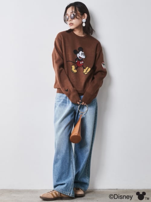 セール】ミッキーマウス/ジャガードニットプルオーバー ＜大きいサイズ