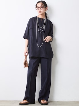 「CHIC STYLE（シックスタイル）のアイテム（パンツ）」を使った、ZOZO_SMILELAND_STAFFさん（レディース・163cm）の春コーディネート