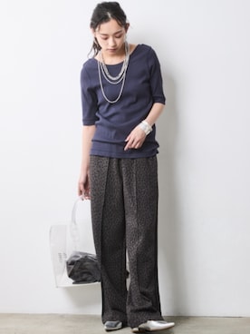 「CHIC STYLE（シックスタイル）のアイテム（パンツ）」を使った、ZOZO_SMILELAND_STAFFさん（レディース・163cm）の春コーディネート