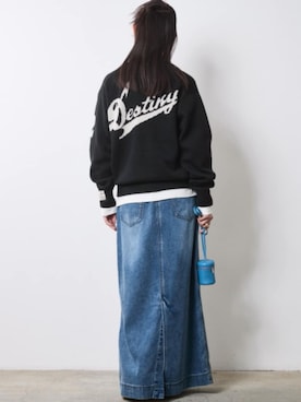 「アイテム（デニムスカート）」を使った、ZOZO_SMILELAND_STAFFさん（レディース・163cm）の秋コーディネート