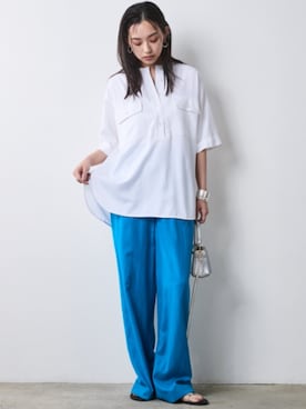 「CHIC STYLE（シックスタイル）のアイテム（パンツ）」を使った、ZOZO_SMILELAND_STAFFさん（レディース・163cm）の春コーディネート