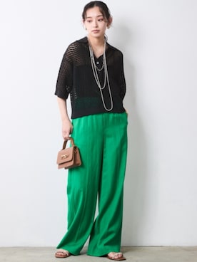 「CHIC STYLE（シックスタイル）のアイテム（パンツ）」を使った、ZOZO_SMILELAND_STAFFさん（レディース・163cm）の春コーディネート