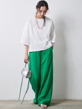 「CHIC STYLE（シックスタイル）のアイテム（パンツ）」を使った、ZOZO_SMILELAND_STAFFさん（レディース・163cm）の春コーディネート