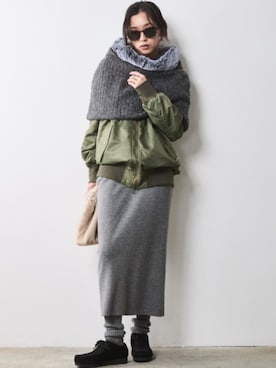 「アイテム（MA-1）」を使った、ZOZO_SMILELAND_STAFFさん（レディース・163cm）の秋コーディネート