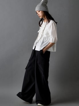 「GEVS.（ジェイヴィス）のアイテム（パンツ）」を使った、ZOZO_SMILELAND_STAFFさん（レディース・163cm）の春コーディネート