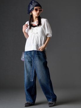 「GEVS.（ジェイヴィス）のアイテム（パンツ）」を使った、ZOZO_SMILELAND_STAFFさん（レディース・163cm）の春コーディネート