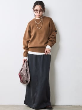 「アイテム（デニムスカート）」を使った、ZOZO_SMILELAND_STAFFさん（レディース・163cm）の秋コーディネート